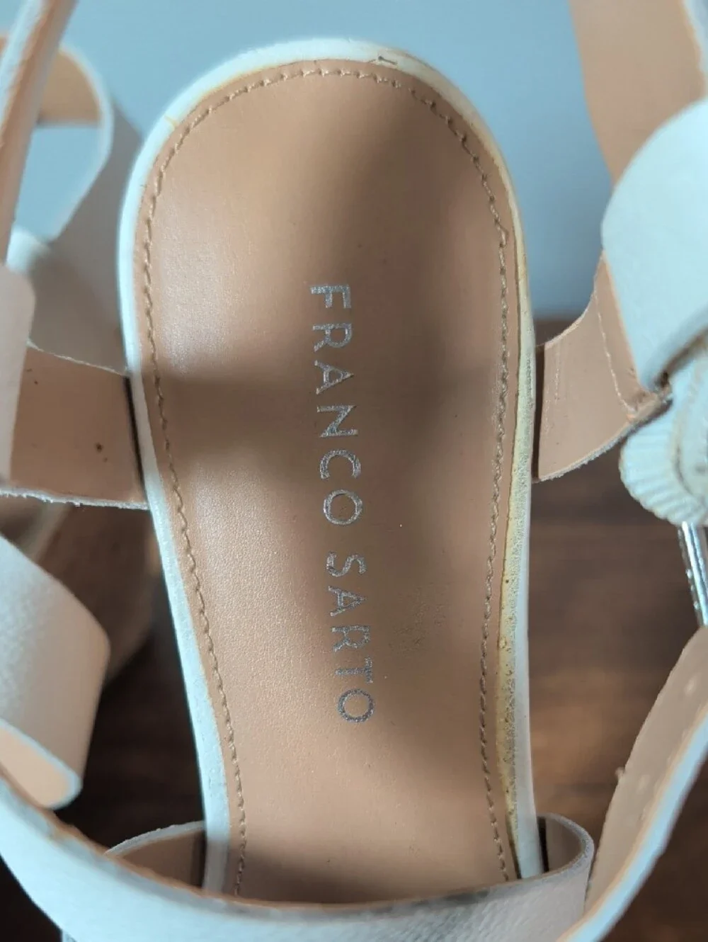 Franco Sarto White Cork Wedge Espadrilles